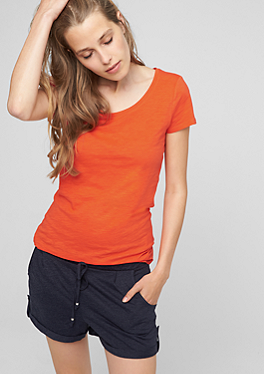 Slub yarn T-shirt with a round neck from s.Oliver